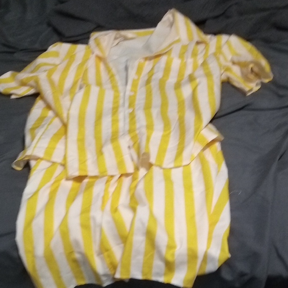Yellow and White Striped Shirt